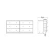 Levan Home Contemporary Wide 6 Drawer Double Bedroom Dresser in Oak