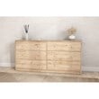 Levan Home Contemporary Wide 6 Drawer Double Bedroom Dresser in Oak
