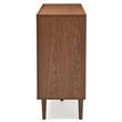 Levan Home Modern 6 Drawer Double Dresser in White and Walnut