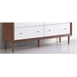 Levan Home Modern 6 Drawer Double Dresser in White and Walnut