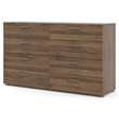 Levan Home Engineered Wood 8 Drawer Double Bedroom Dresser in Walnut