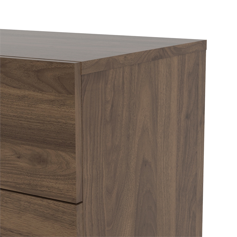 Levan Home Engineered Wood 8 Drawer Double Bedroom Dresser in Walnut