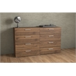 Levan Home Engineered Wood 8 Drawer Double Bedroom Dresser in Walnut