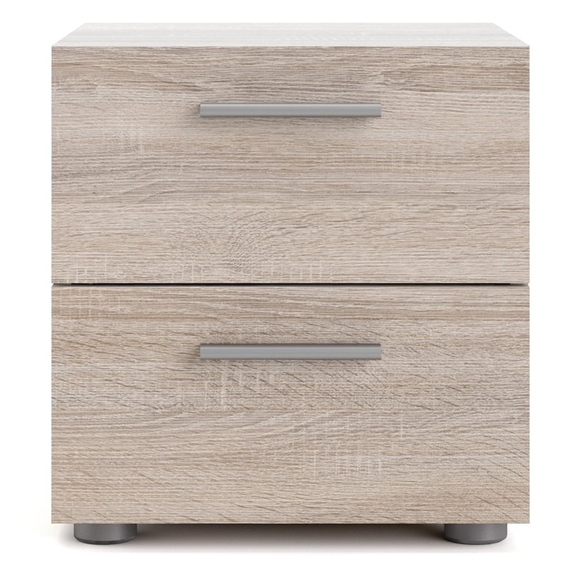 Levan Home Modern Engineered Wood Mahogany Contemporary 2 Drawer Nightstand