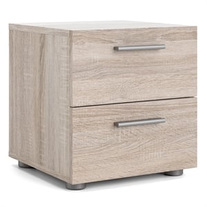 Levan Home Modern Engineered Wood Mahogany Contemporary 2 Drawer Nightstand