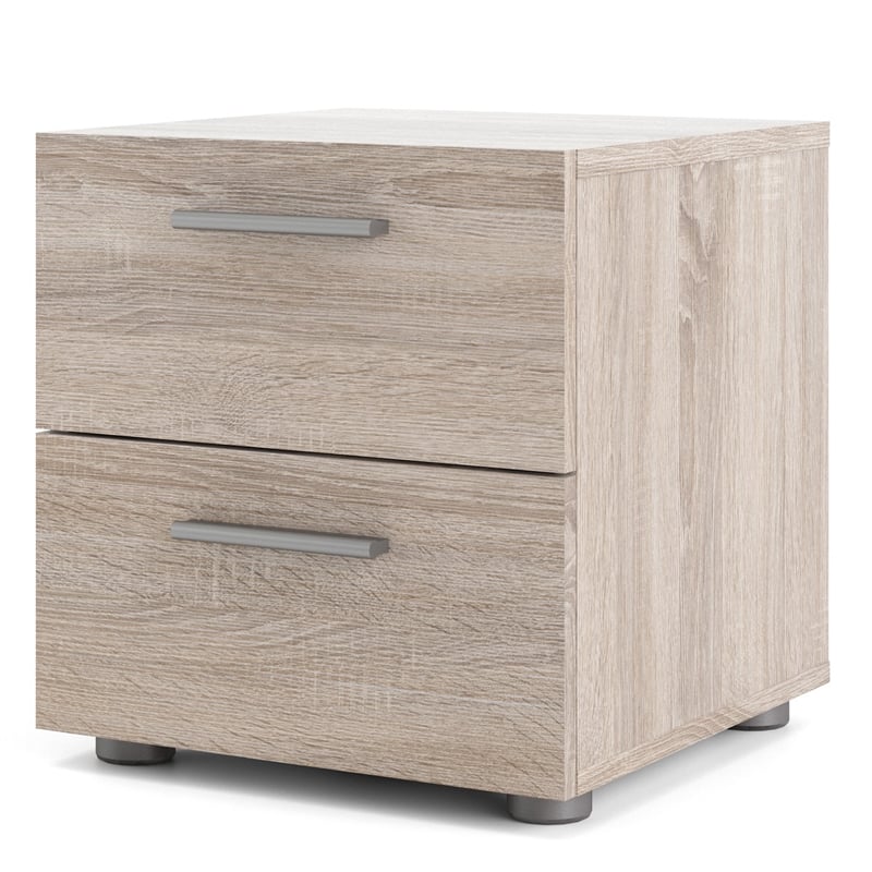 Levan Home Modern Engineered Wood Mahogany Contemporary 2 Drawer Nightstand