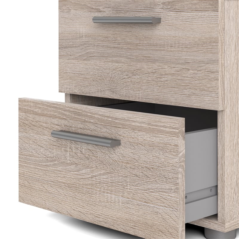 Levan Home Modern Engineered Wood Mahogany Contemporary 2 Drawer Nightstand
