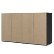 Levan Home Contemporary 8 Drawer Double Dresser in Black Woodgrain