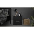Levan Home Contemporary 2 Drawer Nightstand in Black Woodgrain
