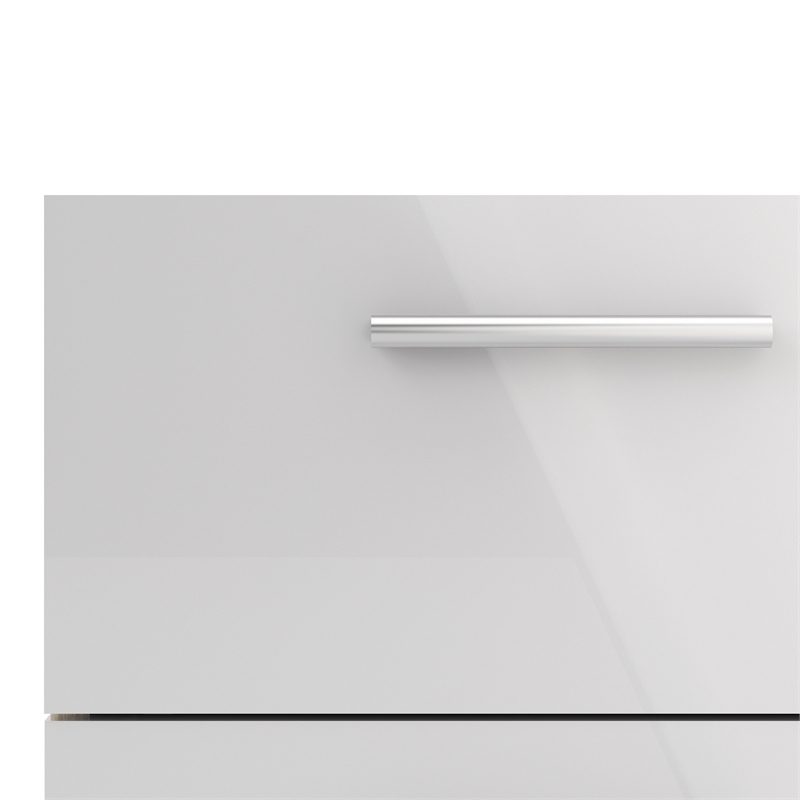 Levan Home Contemporary 2 Drawer Nightstand in Oak & White Gloss