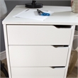 Levan Home Sewing Craft Table on Wheels in Pure White