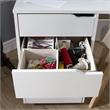 Levan Home Sewing Craft Table on Wheels in Pure White