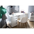 Levan Home Sewing Craft Table on Wheels in Pure White