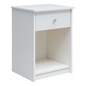 Levan Home Nightstand with Drawer in White