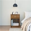 Levan Home Nightstand with Drawer in Brown Oak