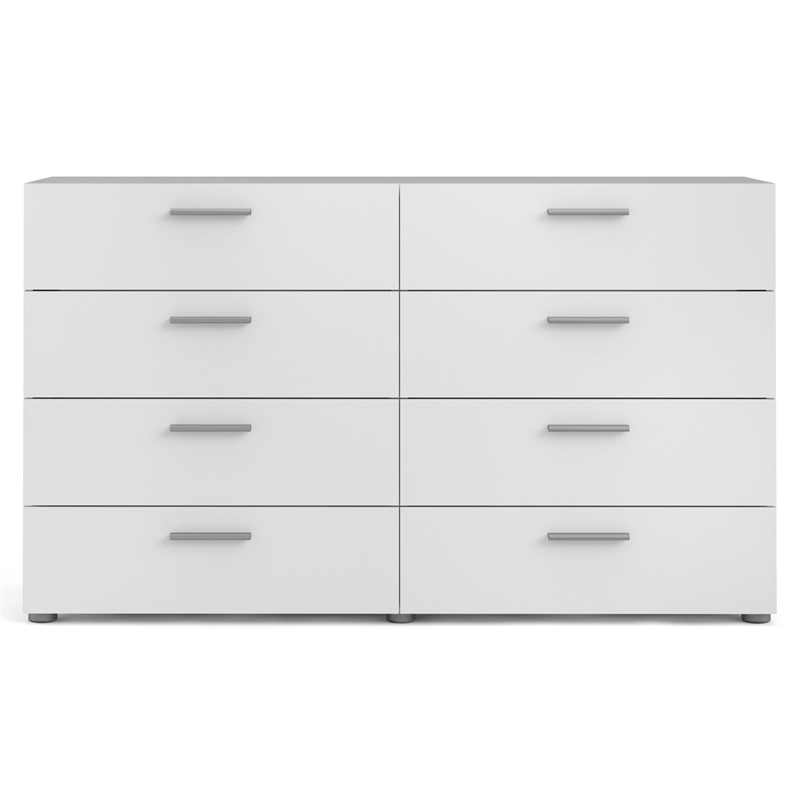 Levan Home 2 Set of 8 Drawer Double Dresser & 4 Drawer Chest - White