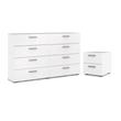 Levan Home Engineered Wood White 2psc Double Dresser and Nightstand Bedroom Set