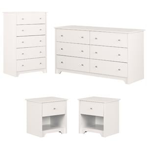 Levan Home 4-Piece Set with 6 Drawer Dresser & Dresser & 2 Nightstands