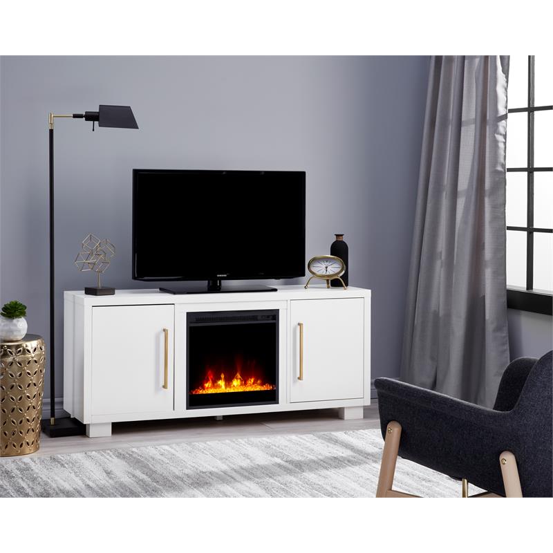 Shelby Tv Stand Electric Fireplace In White C3p18c9 2030w