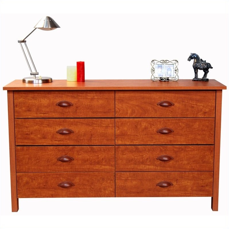 8 Drawer Lowboy Double Dresser in Cherry - 3117-42CH