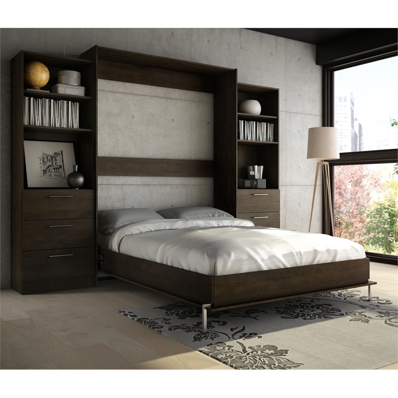 Stellar Home Wall Bed Queen size in wood Espresso - S215-4