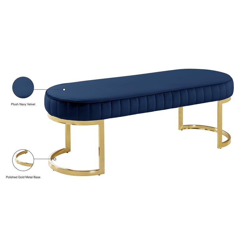Meridian Furniture Lemar Velvet Bench Meridian Furniture Lemar Velvet Bench