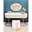 Meridian Furniture Heart Contemporary Velvet Ottoman/Stool in Cream