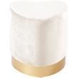 Meridian Furniture Heart Contemporary Velvet Ottoman/Stool in Cream