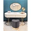 Meridian Furniture Heart Contemporary Velvet Ottoman/Stool in Gray