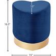 Meridian Furniture Heart Contemporary Velvet Ottoman/Stool in Navy