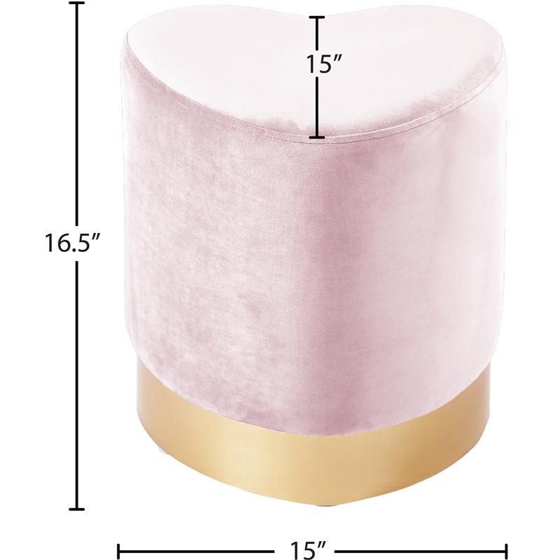 Meridian Furniture Heart Velvet Ottoman | Stool Meridian Furniture Heart Velvet Ottoman | Stool
