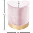 Meridian Furniture Heart Contemporary Velvet Ottoman/Stool in Pink