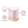 Meridian Furniture Heart Contemporary Velvet Ottoman/Stool in Pink
