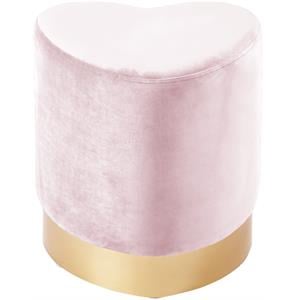 Meridian Furniture Heart Contemporary Velvet Ottoman/Stool in Pink