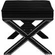 Meridian Furniture Nixon Contemporary Velvet Ottoman/Bench in Black