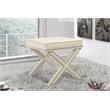 Meridian Furniture Nixon Contemporary Velvet Ottoman/Bench in Cream