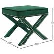 Meridian Furniture Nixon Contemporary Velvet Ottoman/Bench in Green