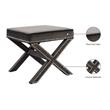Meridian Furniture Nixon Contemporary Velvet Ottoman/Bench in Gray