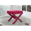 Meridian Furniture Nixon Contemporary Velvet Ottoman/Bench in Pink