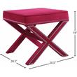 Meridian Furniture Nixon Contemporary Velvet Ottoman/Bench in Pink