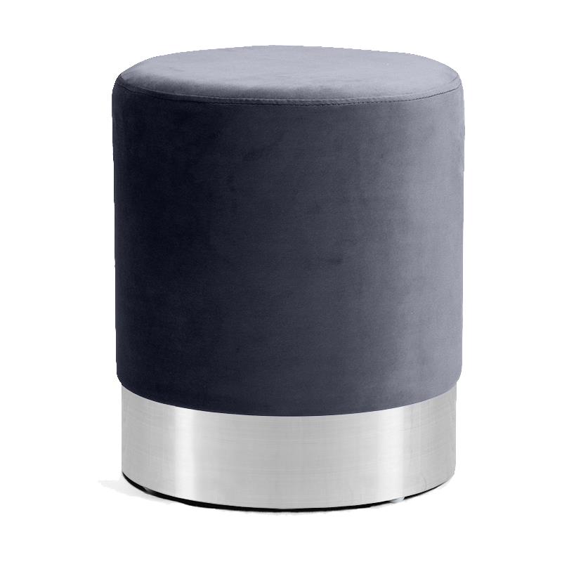 Meridian Furniture Joy Contemporary Velvet Ottoman/Stool in Gray - 128Grey