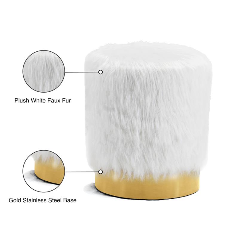 Faux fur ottoman discount stool