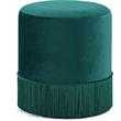 Meridian Furniture Teddy Contemporary Velvet Ottoman/Stool in Green