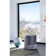 Meridian Furniture Teddy Contemporary Velvet Ottoman/Stool in Gray