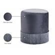 Meridian Furniture Teddy Contemporary Velvet Ottoman/Stool in Gray