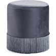 Meridian Furniture Teddy Contemporary Velvet Ottoman/Stool in Gray