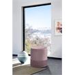 Meridian Furniture Teddy Contemporary Velvet Ottoman/Stool in Pink