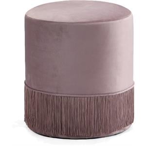 Meridian Furniture Teddy Contemporary Velvet Ottoman/Stool in Pink