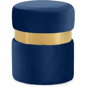 Meridian Furniture Hailey Contemporary Velvet Ottoman/Stool in Navy