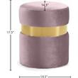 Meridian Furniture Hailey Contemporary Velvet Ottoman/Stool in Pink